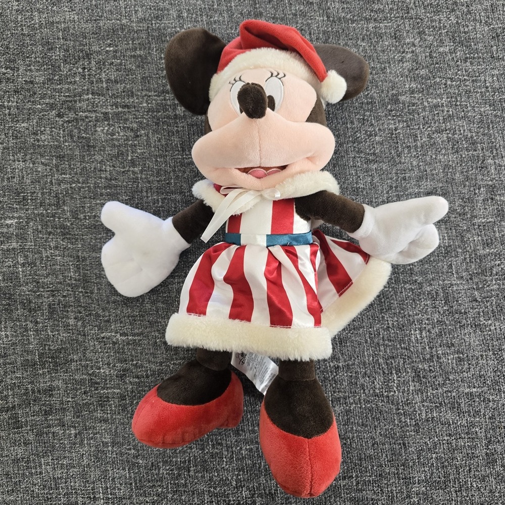 Disney Minnie Mouse Christmas Plush Stuffed Animal Holiday Festive